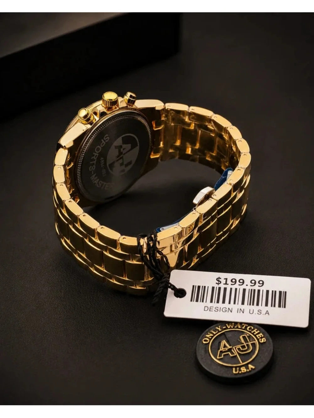 #548 AJ Gold-Tone Watch – 46mm – New With Tags